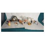 Linden mantle clock chickens figurines picture