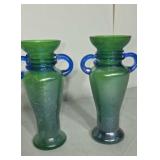 Two Vintage 1910 Art Nouveau Green Blue