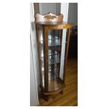 Oak 62 in tall curved glass china cabinet