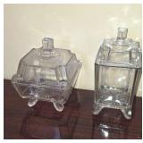 Antique Adams Glass Co Post Square Panel Covered