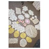 Collection of hand crocheted doilies