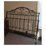 Wrought iron sleigh bed with rails