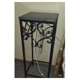 Metal plant stand with granite top