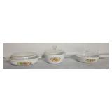 Three pieces of CorningWare spice of life