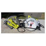 Ryobi circular saw & jig saw work.