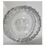 Lead crystal large 10-in coin glass ashtray