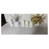 Statue of Mary canisters vases