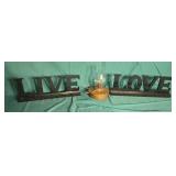 Live Love wood signs battery operated lamp