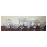 ANNA HUTTE LEAD CRYSTAL HAND BASKET vases ashtray