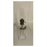 Antique clear 8 and 1/2 in tall square base