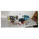 Knife sharpener earbuds bathroom scales radio