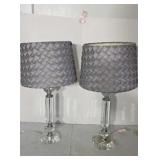 Pair of crystal lamps