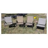 Four folding chairs