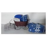 Little metal home decor wagon with very soft