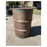 Empty Metal Barrel One End Cut Out