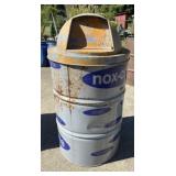 Metal Barrel With Push Trash Can Lid
