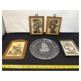 1996 Hummel Glass Plate With Chip On Top, Framed