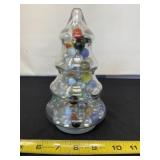 Glass Christmas Tree Full Of Marbles.