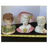 Ceramic Lady Head Vases