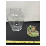 Goebel Apple Girl Figurine and Glass Vase