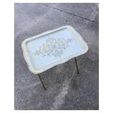 Charming Cream And Gold Finished Mid Century Fold