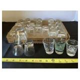 28 Heavy Bottom Shot Glasses Some With
