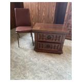 Metal and Upholstered Cushion Chair and Two