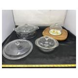 Pyrex Bowl With Lid, Spare Glass Lid and All In