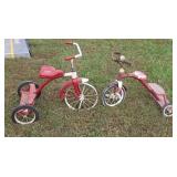 Two Tricycles One Missing the Rubber Up the Front