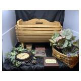 Magazine Rack, Basket, Clock, Pictures and Candle