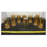 10 Jeannette Glass Honeycomb Marigold Tumblers
