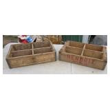 Two Old Wood Milk Crates