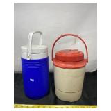 Pizza Hut With Blue Water Coolers and Lids