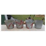4 Galvanized Buckets