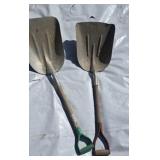 Two Aluminum Scoop Shovels