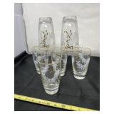 6 Libbey Rose Classic/White Rose Glasses