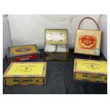 Metal, Wood and Cardboard Cigar Boxes