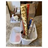 Christmas Wrapping Paper and Storage Tote.