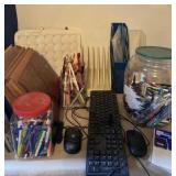 Pens, Keyboard, File Folders and Organizers