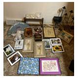 Shelf, Pictures and Decor on Floor