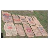 Old Burlap Gunny Sack with Advertising