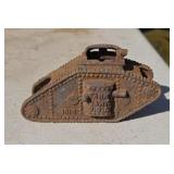 Old Cast Iron Toy Bank 1918 it is Broke On Top