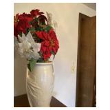Artificial Poinesettas and Vase