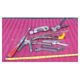 Pipe Cutter, Prey Bar, Adjustable Wrenches and