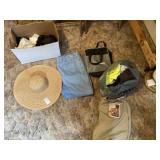Size 38 W Khaki Shirts, Hat and All on Floor