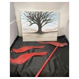 Canvas Painting and Cardinal Yard Decor