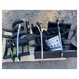 AGT 12EX-ATA Mini Excavator Attachment Set - 9-Piece Package w/ Buckets & Tools