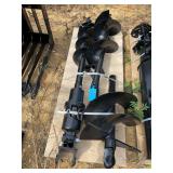 Future Excavator Auger Set - Qty 3 (8") w/ 12" & 16" Rods, Fits 1-2 Ton
