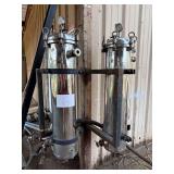 Dual Stainless Steel Pressure Sock Filter Vessels with Gauges