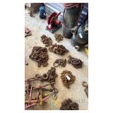 Industrial Chains and Rigging Equipment, Steel, Various Lengths, Rusty Brown